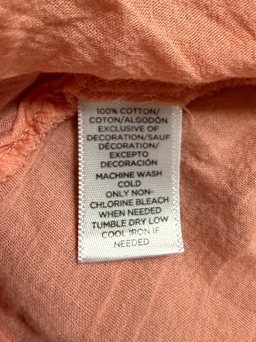 LOFT Coral Pink 100% Cotton Embroidered Boho Chic Indie Tassel Top Size Medium - Picture 8 of 8